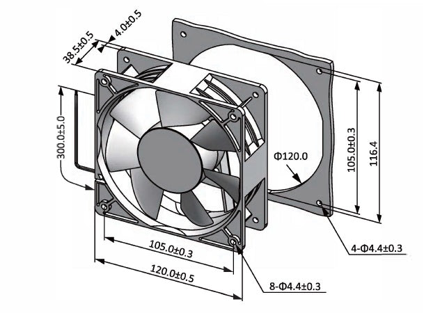 sE12038 Series EC Axial Fans
