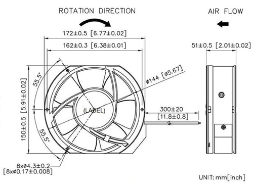172X172X51MM AC Axial Fans - 115V sA17251 Super High Series